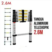 Foto 1 Tangga Lipat Aluminium Teleskopik Single 2.6 m