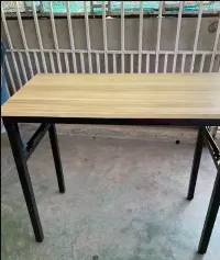 Foto 2 Meja lipat kayu portable kaki besi uk 120x60 cm  model rak