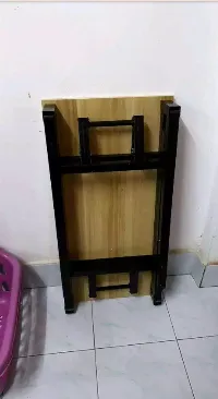 Foto 3 Meja lipat kayu portable kaki besi uk 120x60 cm  model rak