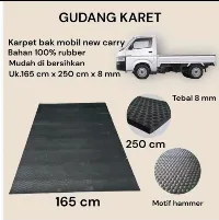 Foto 1 Karpet Alas Bak Mobil Pick Up Carry Motif Hammer Bahan Karet Ukuran 165 cm x 250 cm ketebalan 8 mm
