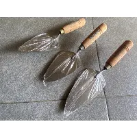 Foto 3 Cetok Galur Stainless Steel Sedang 17cm Sendok Semen Baja Gagang Kayu