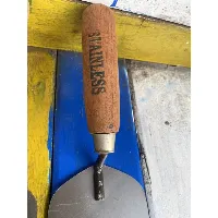 Foto 4 Cetok Galur Stainless Steel Sedang 17cm Sendok Semen Baja Gagang Kayu