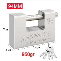 Foto 1 Gembok Baja Anti Maling Gembok Besar Kuat Kunci Kokoh Gembok Panzer - 94MM