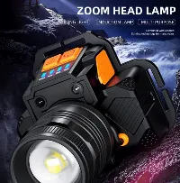 Foto 2 Senter Kepala Led Glare Sorot Induksi Zoom Isi Ulang Headlight Head