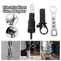 Foto 3 Alat Rivet Tang Rivet Ripet Sambung Konverter Bor Rivet Gun Adapter - Hitam