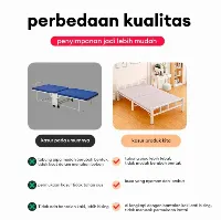 Foto 3 Ranjang Lipat Kasur Lipat Folding Bed Portable Furnibest - Uk 120 Hitam