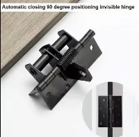 Foto 2 Engsel Pintu Otomatis Spring Door Closer Engsel Metal Engsel Penutup - Hitam