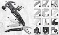 Foto 3 Palu Tang Lipat Multifunctional EDC Axe Hammer Survival Tools Multitoo