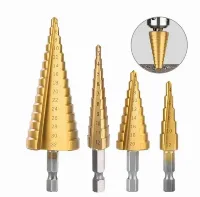 Foto 2 Mata Bor 3 PCS Besi Kuningan Kayu Plastik Step Drill Pagoda Tingkat - 6 PCS