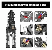 Foto 2 Tang Kupas Crimping Tool Stripping Cable Cutting Potong Kabel Listrik 25 in 1 Multi Fungsi Profesional Kombinasi Hex