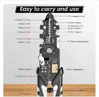 Foto 3 Tang Kupas Crimping Tool Stripping Cable Cutting Potong Kabel Listrik 25 in 1 Multi Fungsi Profesional Kombinasi Hex