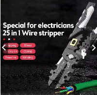 Foto 1 Tang Kupas Crimping Tool Stripping Cable Cutting Potong Kabel Listrik 25 in 1 Multi Fungsi Profesional Kombinasi Hex