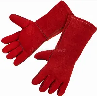 Foto 4 Sarung Tangan Las Kulit Merah