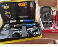 Foto 3 Solder Listrik Set Tas 15 Pcs Lengkap Iron Tool Kit 220V 60W Solder Listrik Murah Paket Penyedot Penghisap Timah Set