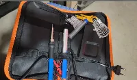 Foto 4 Solder Listrik Set Tas 15 Pcs Lengkap Iron Tool Kit 220V 60W Solder Listrik Murah Paket Penyedot Penghisap Timah Set