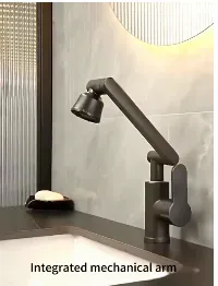 Foto 1 Rotasi 1080Â° kran angsa wastafel cuci piring kran wastafel cuci piring Kran Cuci Piring Tembok  2 mode Kran Air -Vertikal