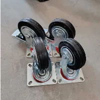 Foto 2 PAKET roda karet 4 inchi roda etalase 1set 4pcs roda gerobak 4 in — 2PCS MATI+2PCS REM