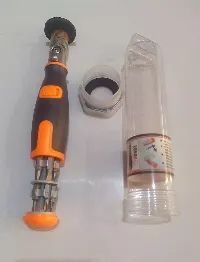 Foto 4 Obeng Bit Rachet Dua Arah 10 In 1 Multi Bit 14 inch Attachment Magnetik sudut 90 derajat