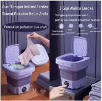Foto 3 Mesin Cuci Mini Portable 2 Tabung 8L Mesin Cuci Lipat Otomatis