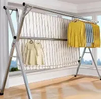 Foto 1 SUS 304 Jemuran Baju Stainless Steel Jemuran Pakaian Jemuran Hanger Jemuran Baju Lipat Jemuran Baja Tahan Karat Yang Menebal