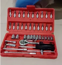 Foto 2 Kunci Sok Sock 46 Pcs Set Socket (1per4 ") Full Lengkap Socket Tool Kit