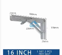 Foto 1 Bracket Engsel Siku Lipat Meja Siku Rak Lipat 16 inch