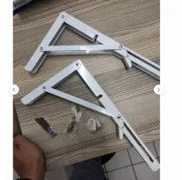 Foto 2 Bracket Engsel Siku Lipat Meja Siku Rak Lipat 16 inch