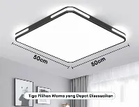 Foto 1 Lampu Plafon Minimalis 3 Warna lampu hias plafon LED 48W kendali jarak jauh - Kotak