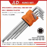 Foto 1 JLD 9pcs Kunci L Long Hex Key Set T10-T50