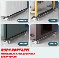 Foto 2 Roda Lemari Portable Tatakan Mesin Cuci Kaki Kulkas Tatakan Sofa