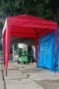 Foto 3 Atap Terpal Kain Tenda Cafe Model Piramid 2x3