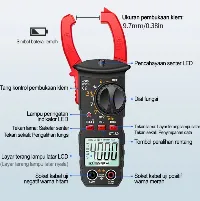 Foto 1 Digital Clamp Meter Tang Ampere Kabel Multitester ST180