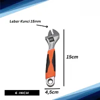 Foto 2 Kunci Inggris Adjustable Wrench 6" Inch Gagang Karet