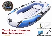 Foto 1 Perahu Karet Inflatable 4-5 Orang - Set Komplit untuk Memancing Evakuasi Banjir