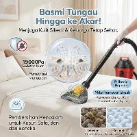 Foto 3 TIXX Vacuum Cleaner 15L Wet and Dry Multifungsi Untuk Rumah Kantor Pabrik Penyedot Debu Karpet Dan Kasur Sofa Cannister Vacuums
