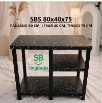 Foto 3 Meja Kompor 2 Tungku Kayu Minimalis Rak Kompor 80x40x75 cm