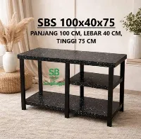 Foto 2 Meja Kompor 2 Tungku Kayu Minimalis Rak Kompor 100x40x75 cm