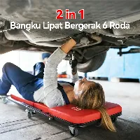 Foto 1 CHIGE Mechanic Creeper Alas Mekanik Trolley Bengkel Tatakan Montir Perbaikan Mobil — Model standar,Hitam