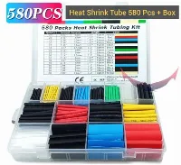 Foto 1 Heat Shrink Tube / Selongsong Kabel Termoskrinkable set 580 pcs dalam box (16 ukuran, berbagai warna)