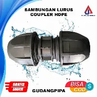 Foto 1 FITTING PIPA HDPE COUPLER 1/2" ATAU SAMBUNGAN PIPA HDPE 1/2"