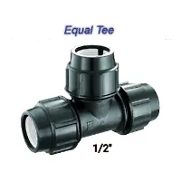 Foto 1 Equal Tee HDPE 1/2 Inci (20 mm) - Sambungan Pipa Tee HDPE Compression Joint