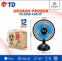 Foto 2 Kipas Angin Meja TD Desk Fan 12 Inch Putar Otomatis 180 Derajat Angin Kencang Hemat Listrik SNI