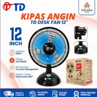 Foto 1 Kipas Angin Meja TD Desk Fan 12 Inch Putar Otomatis 180 Derajat Angin Kencang Hemat Listrik SNI