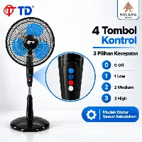 Foto 3 Kipas Angin Berdiri TD SF1600C 16 Inch Stand Fan 3 Kecepatan 55 Watt Tinggi Bisa Diatur