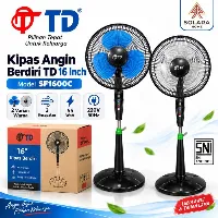 Foto 1 Kipas Angin Berdiri TD SF1600C 16 Inch Stand Fan 3 Kecepatan 55 Watt Tinggi Bisa Diatur