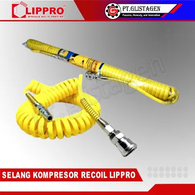 LIPPRO Selang Angin Kompresor Spiral Recoil Hose 9 Meter — Kompresor & Pneumatik Samarinda