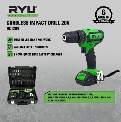 Jual RYU Mesin Bor Baterai Impact 20 V RCI 20 1 Baterai Di Samarinda