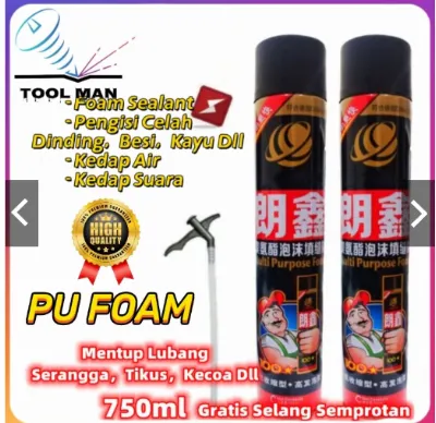 PU Foam Sealant Spray 750ml Busa Foam Sealant Polyurethane Foam Penyegel yang Kuat, Anti Air — Furniture & Rumah Tangga Samarinda