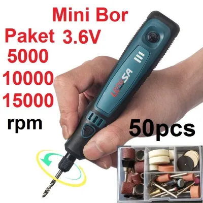 Bor Mini Grinder Baterai 3.6 V Set — Mesin Bor Baterai Samarinda