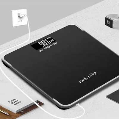 Timbangan Badan Digital  26X26 cm USB 180 Kg Terbaru - Anti Pecah — Olahraga & Kesehatan Samarinda